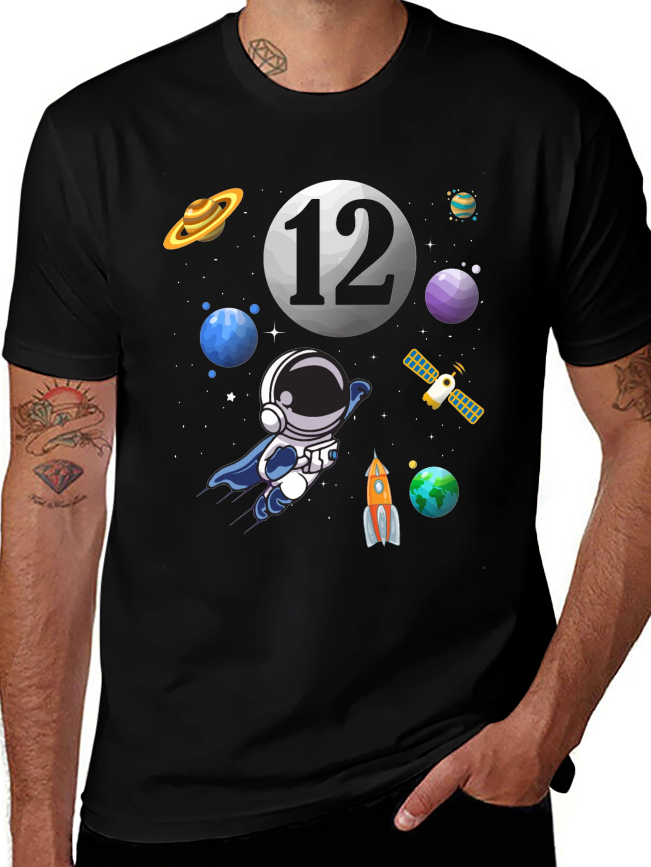 Space Theme Birthday T-Shirt - 12