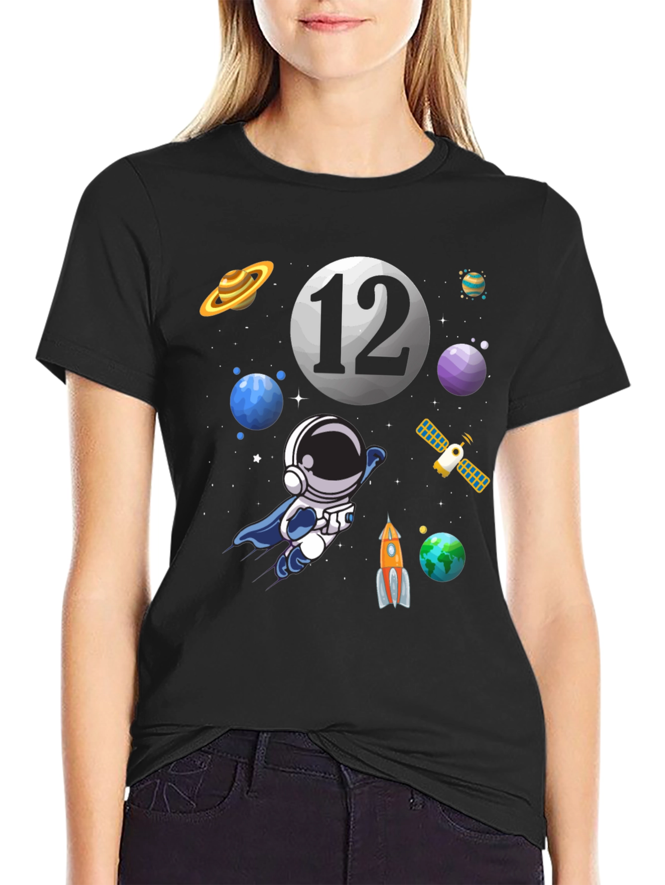 Space Theme Birthday T-Shirt - 12