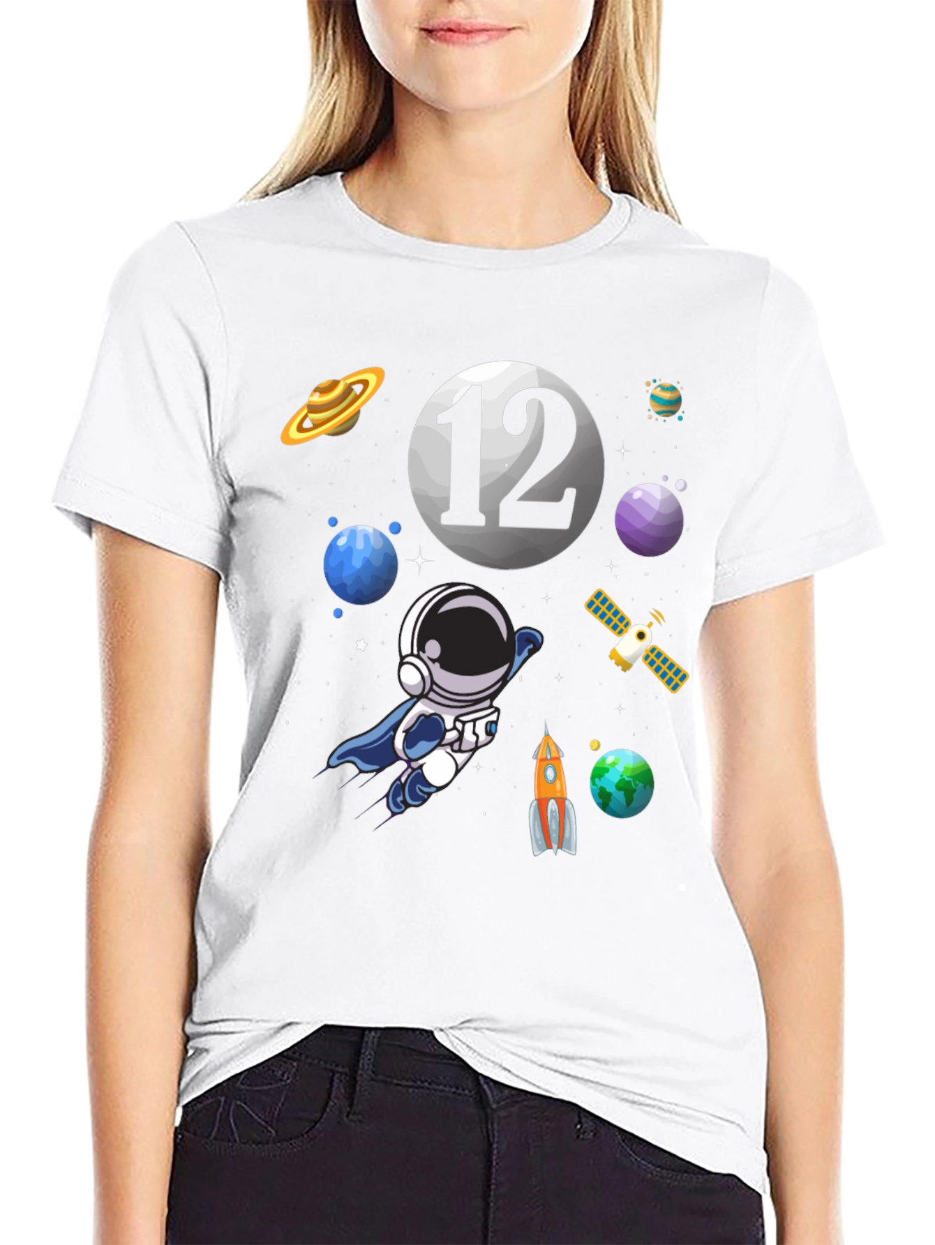 Space Theme Birthday T-Shirt - 12