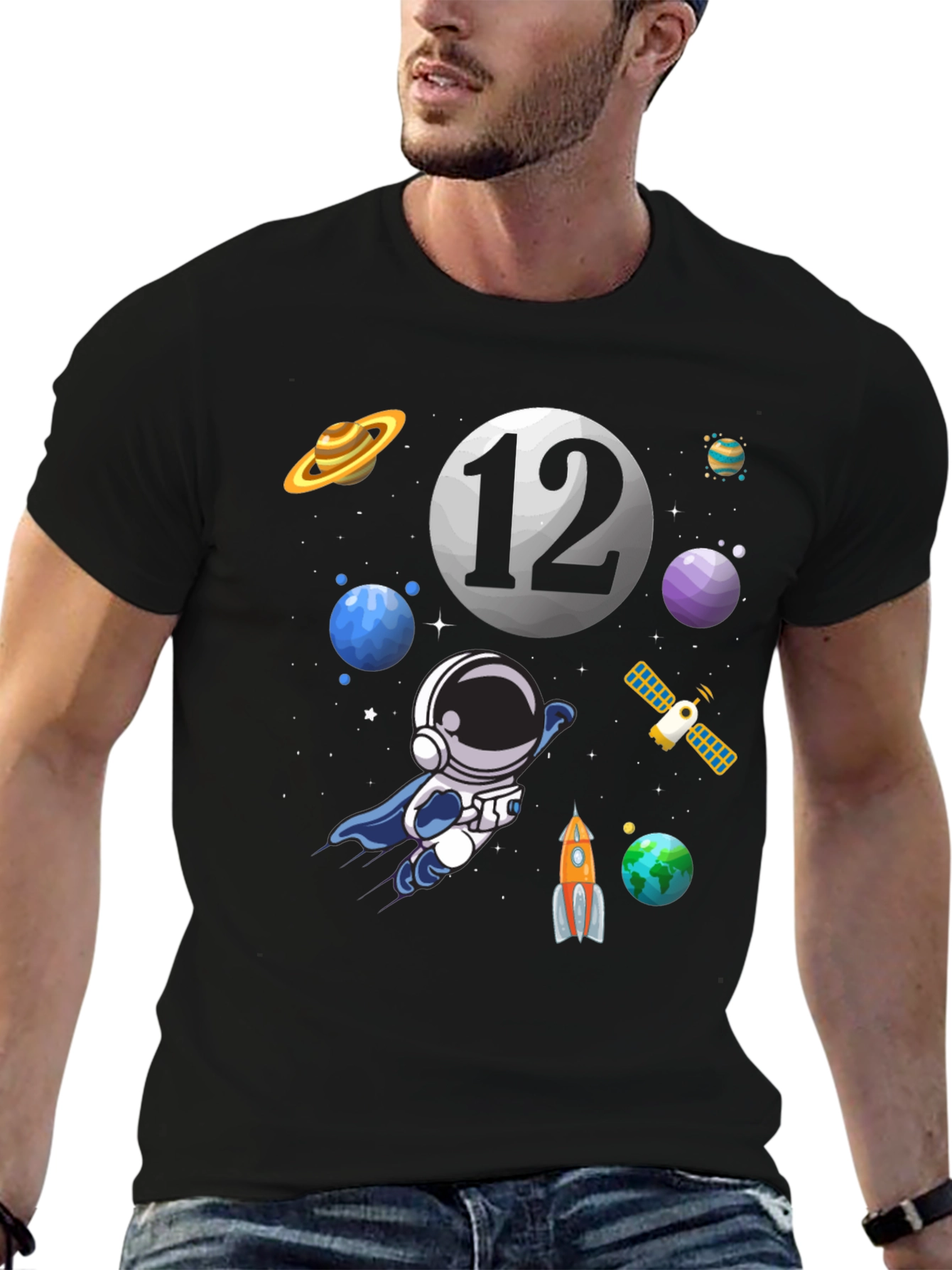 Space Theme Birthday T-Shirt - 12