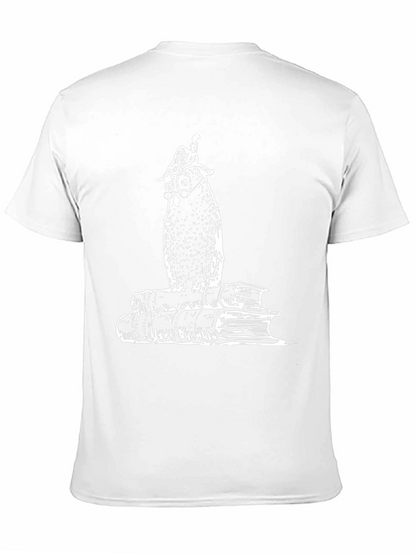 Bookworm Owl T-Shirt - Black Cotton Tee