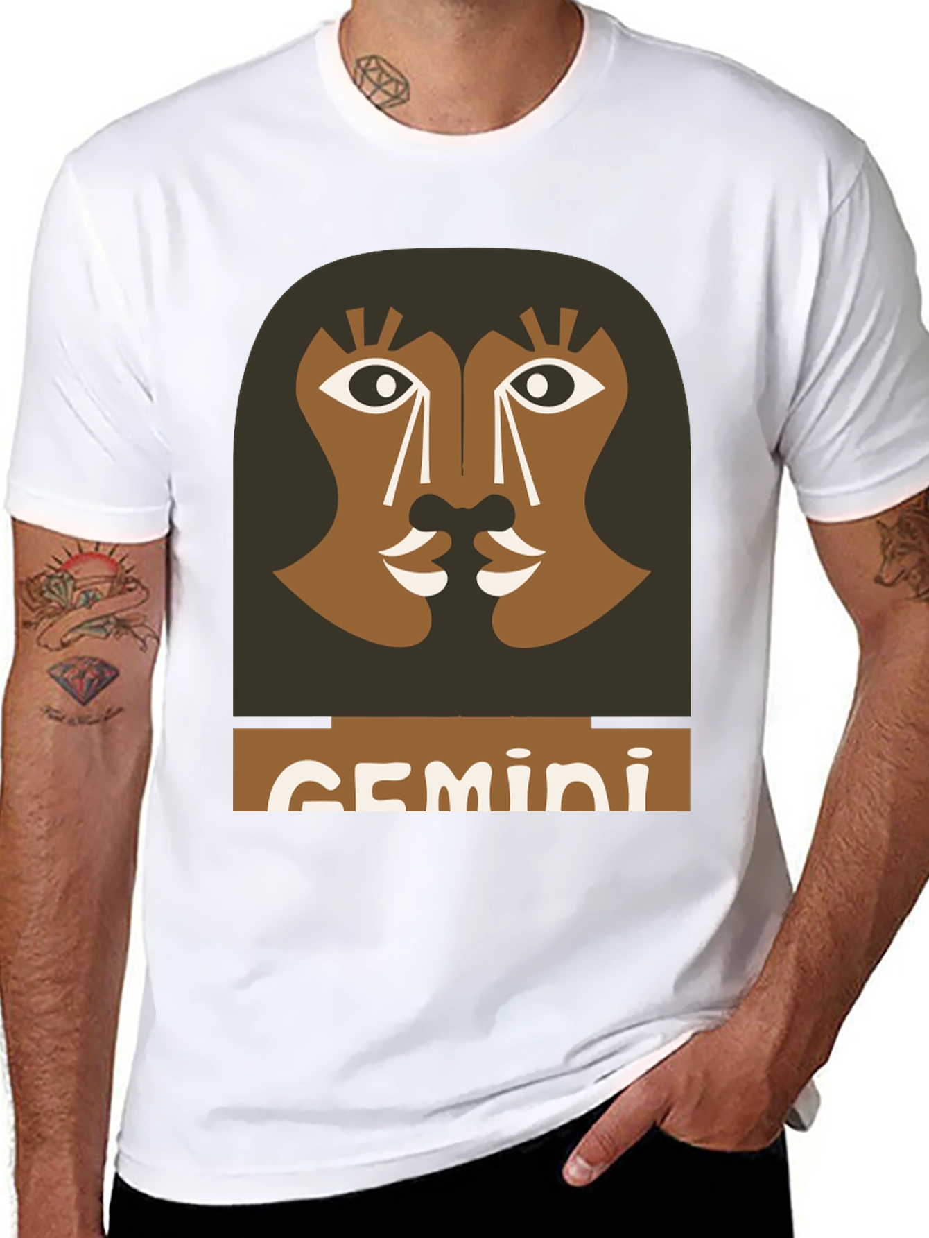 Gemini Zodiac Graphic Tee - Black