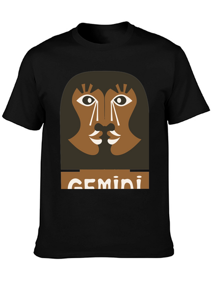 Gemini Zodiac Graphic Tee - Black