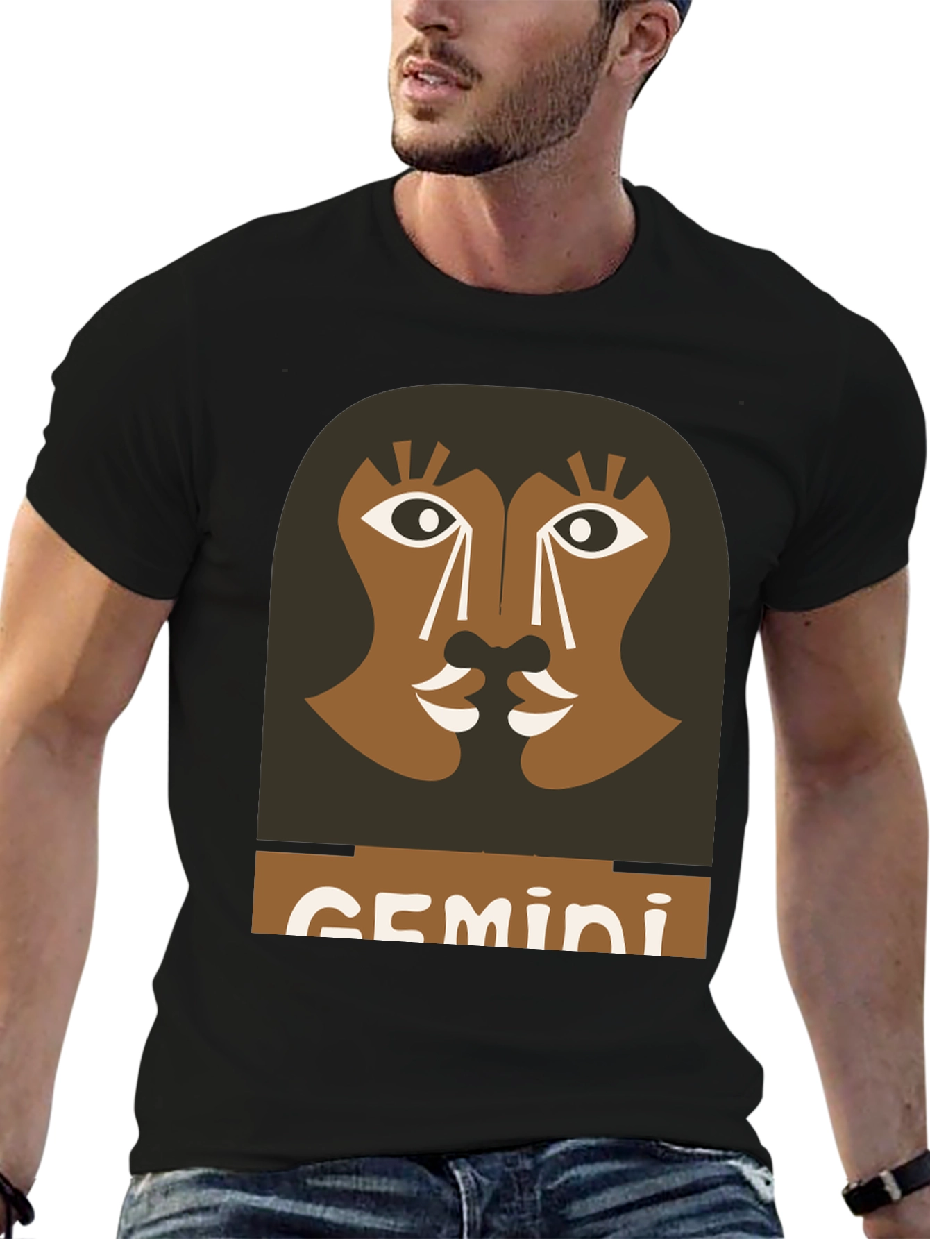 Gemini Zodiac Graphic Tee - Black