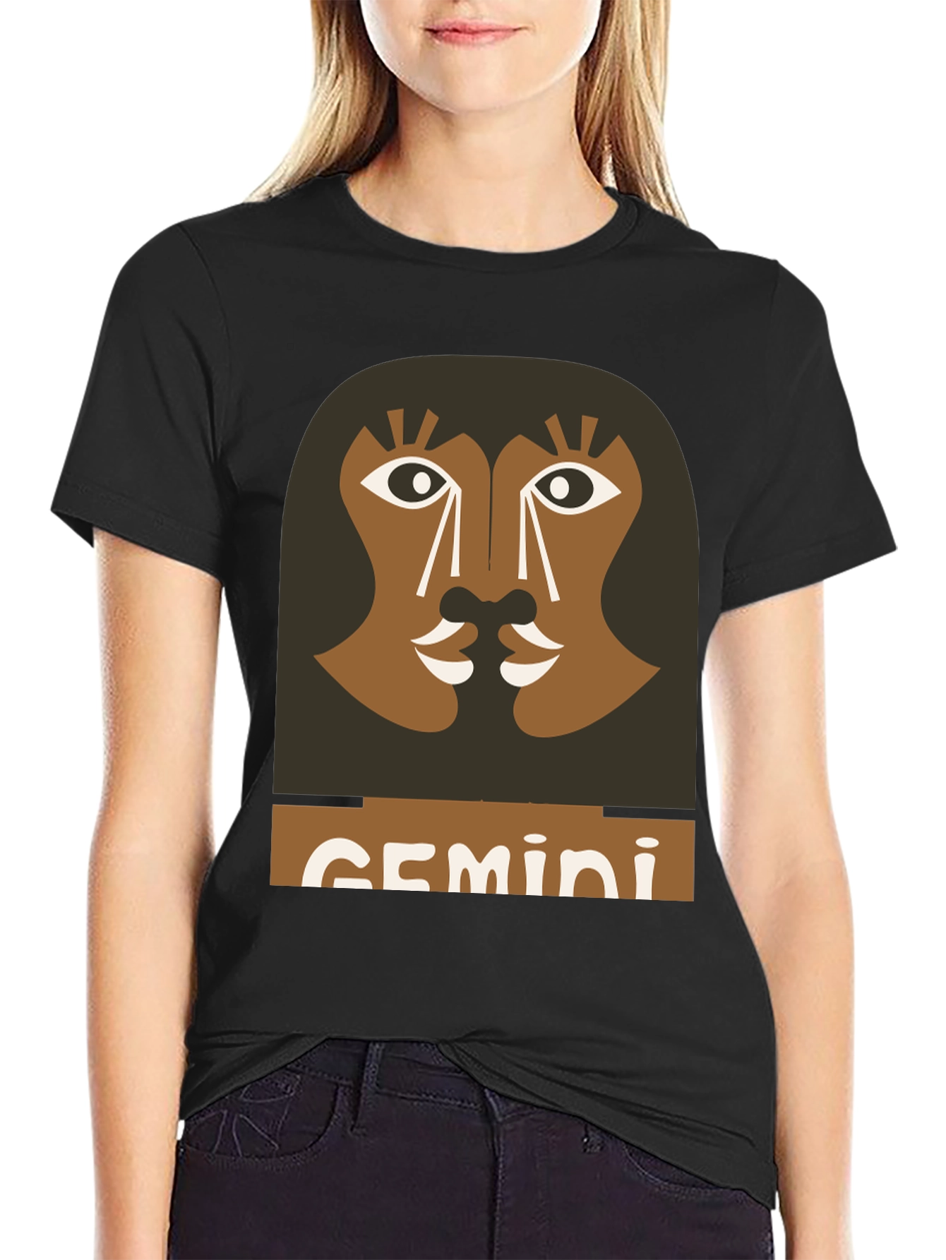 Gemini Zodiac Graphic Tee - Black