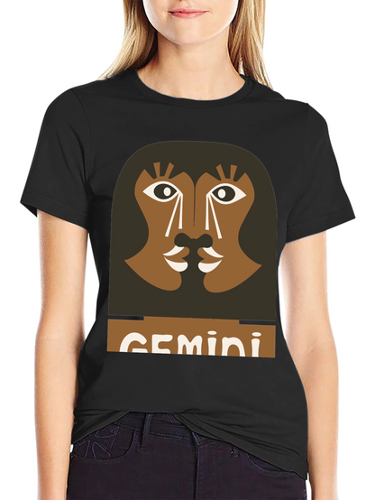 Gemini Zodiac Graphic Tee - Black