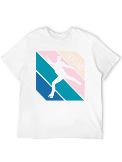Retro Skating Graphic Tee - Black Cotton Blend