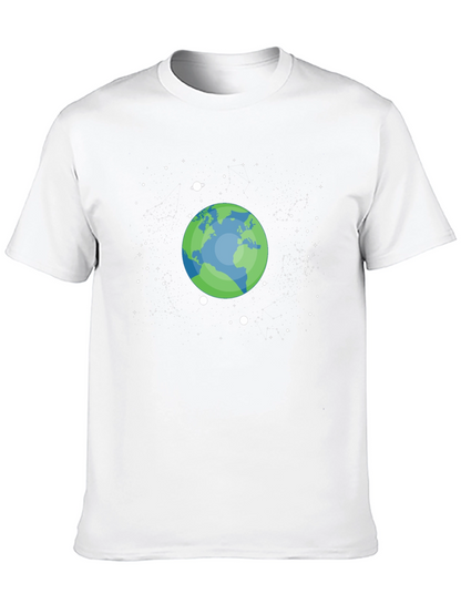 Earth Space Graphic T-Shirt - Black Cotton Tee