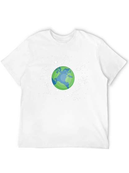 Earth Space Graphic T-Shirt - Black Cotton Tee