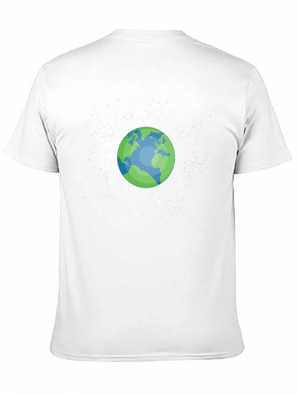 Earth Space Graphic T-Shirt - Black Cotton Tee