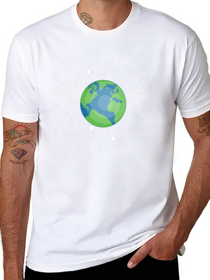Earth Space Graphic T-Shirt - Black Cotton Tee