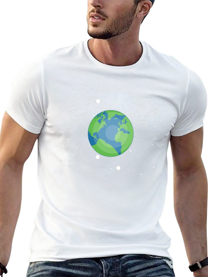 Earth Space Graphic T-Shirt - Black Cotton Tee