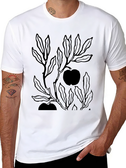 Mens Black Graphic Tee - Apple Tree