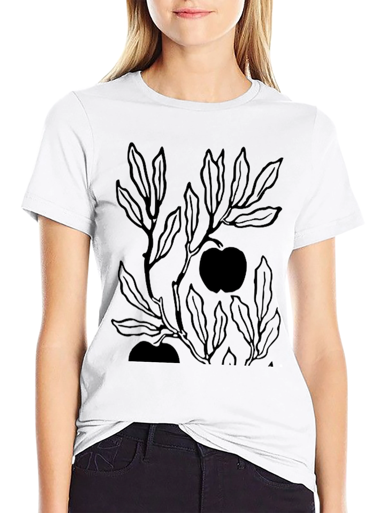Mens Black Graphic Tee - Apple Tree