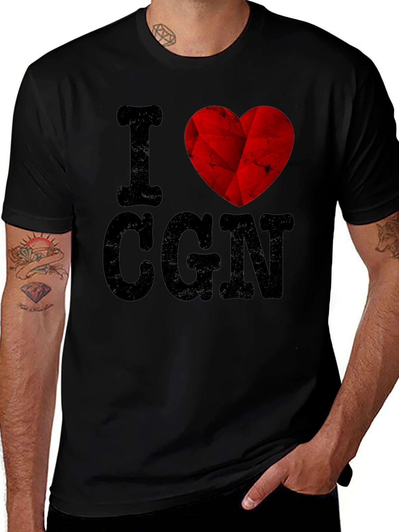 I Love CGN Graphic T-Shirt - Black Cotton Tee