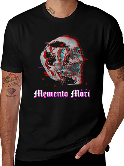 Memento Mori Skull Graphic Tee - Black
