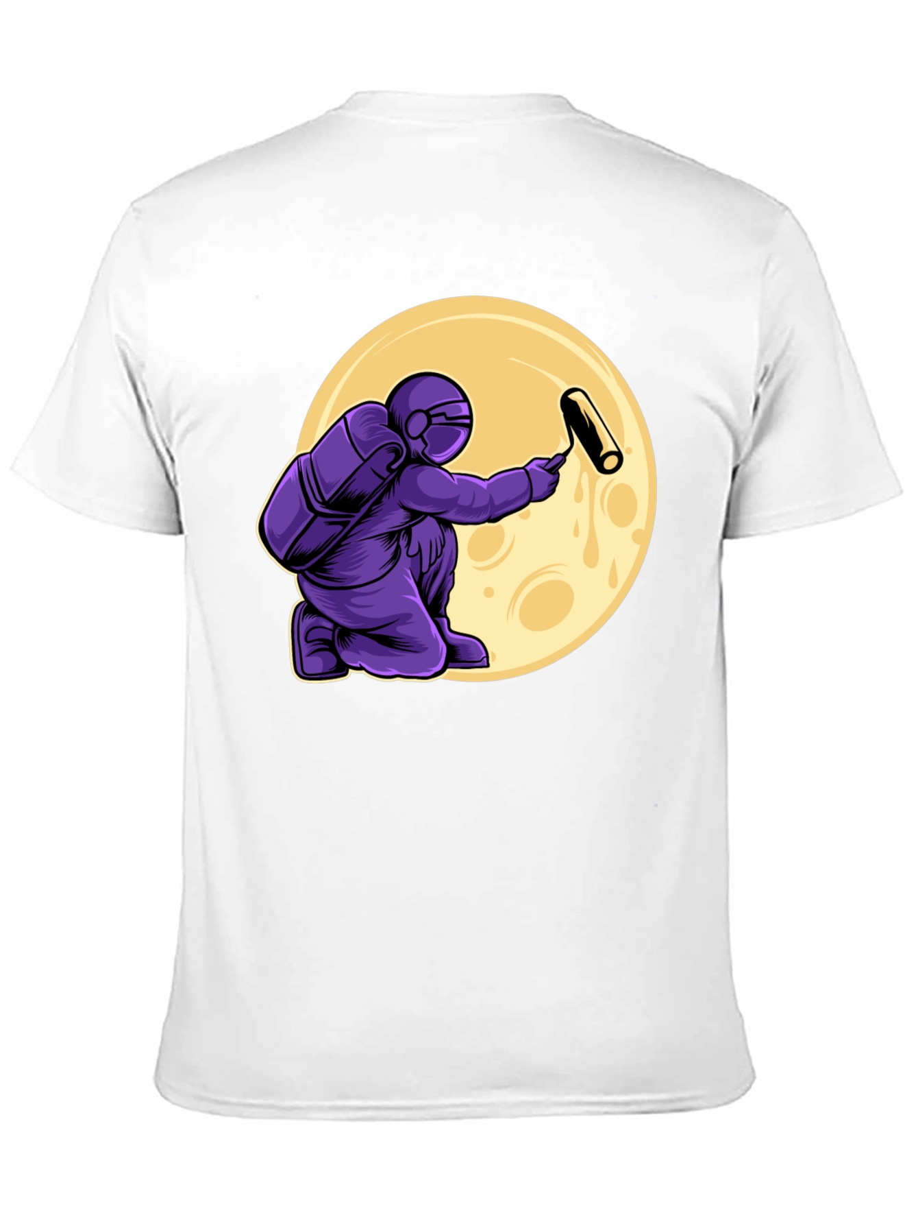 Astronaut Painting Moon T-Shirt - Graphic Tee