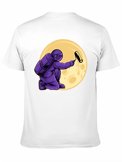 Astronaut Painting Moon T-Shirt - Graphic Tee