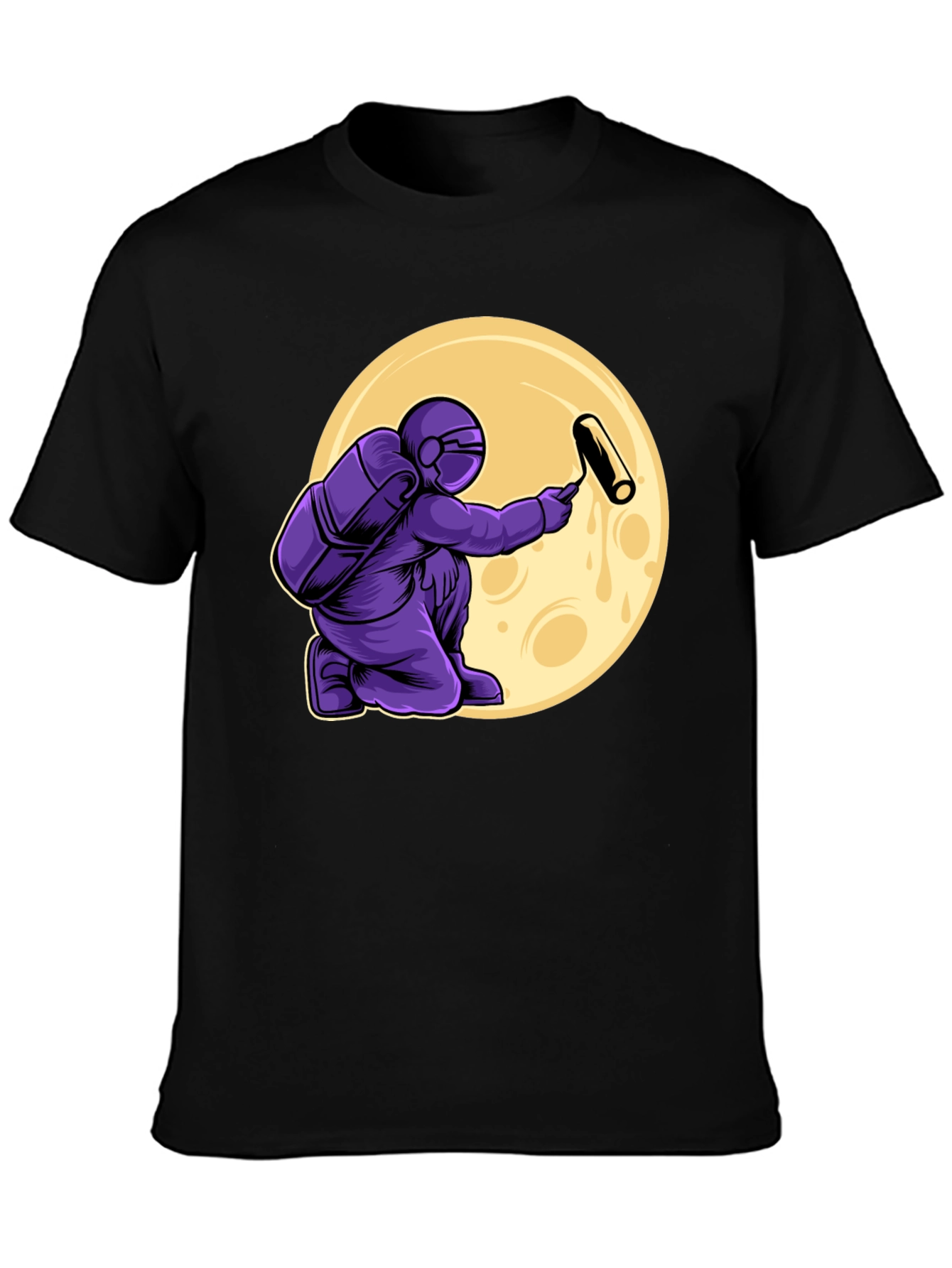 Astronaut Painting Moon T-Shirt - Graphic Tee