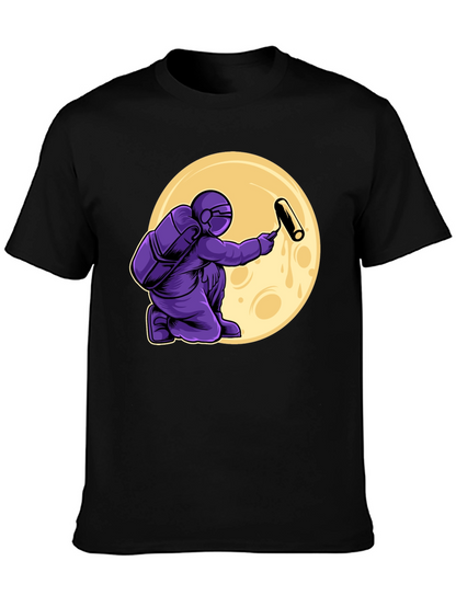 Astronaut Painting Moon T-Shirt - Graphic Tee
