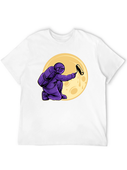 Astronaut Painting Moon T-Shirt - Graphic Tee