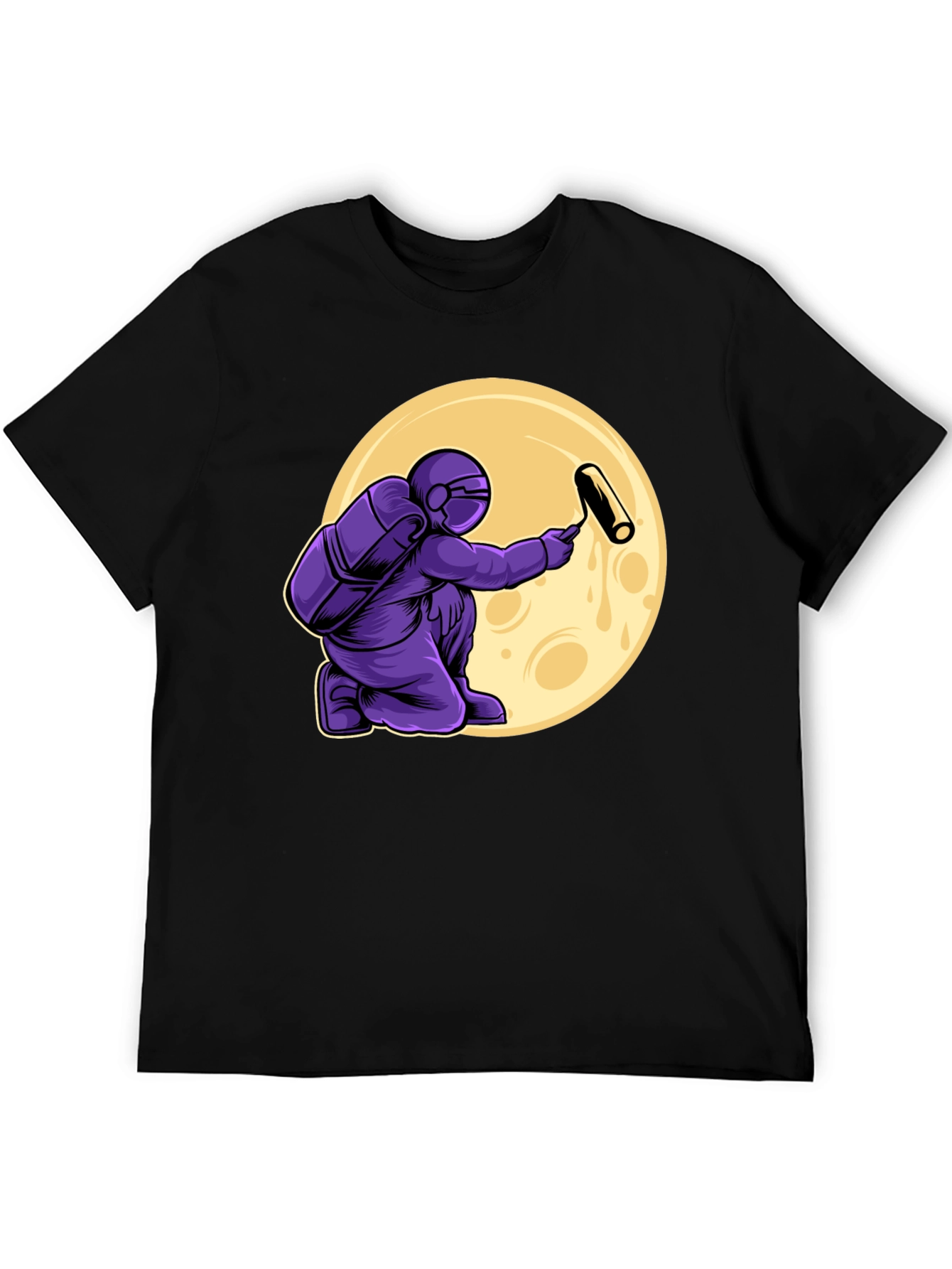 Astronaut Painting Moon T-Shirt - Graphic Tee