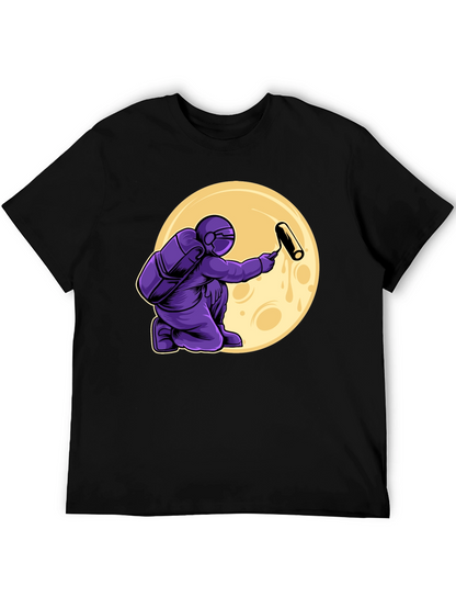 Astronaut Painting Moon T-Shirt - Graphic Tee