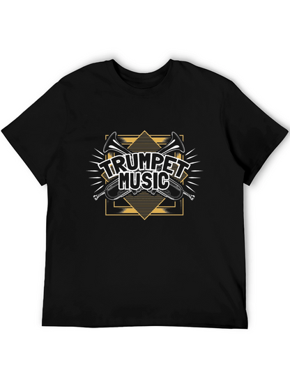 Trumpet Music Graphic Tee - Black