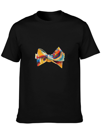Abstract Bow Tie Graphic Black Tee