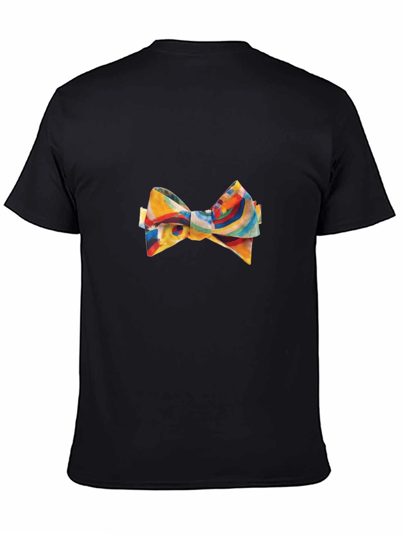 Abstract Bow Tie Graphic Black Tee