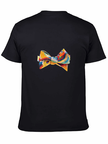 Abstract Bow Tie Graphic Black Tee