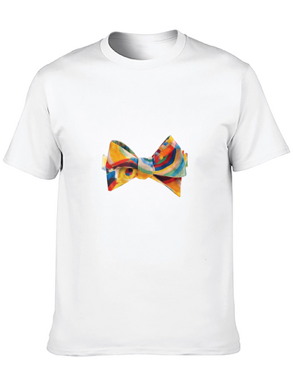 Abstract Bow Tie Graphic Black Tee