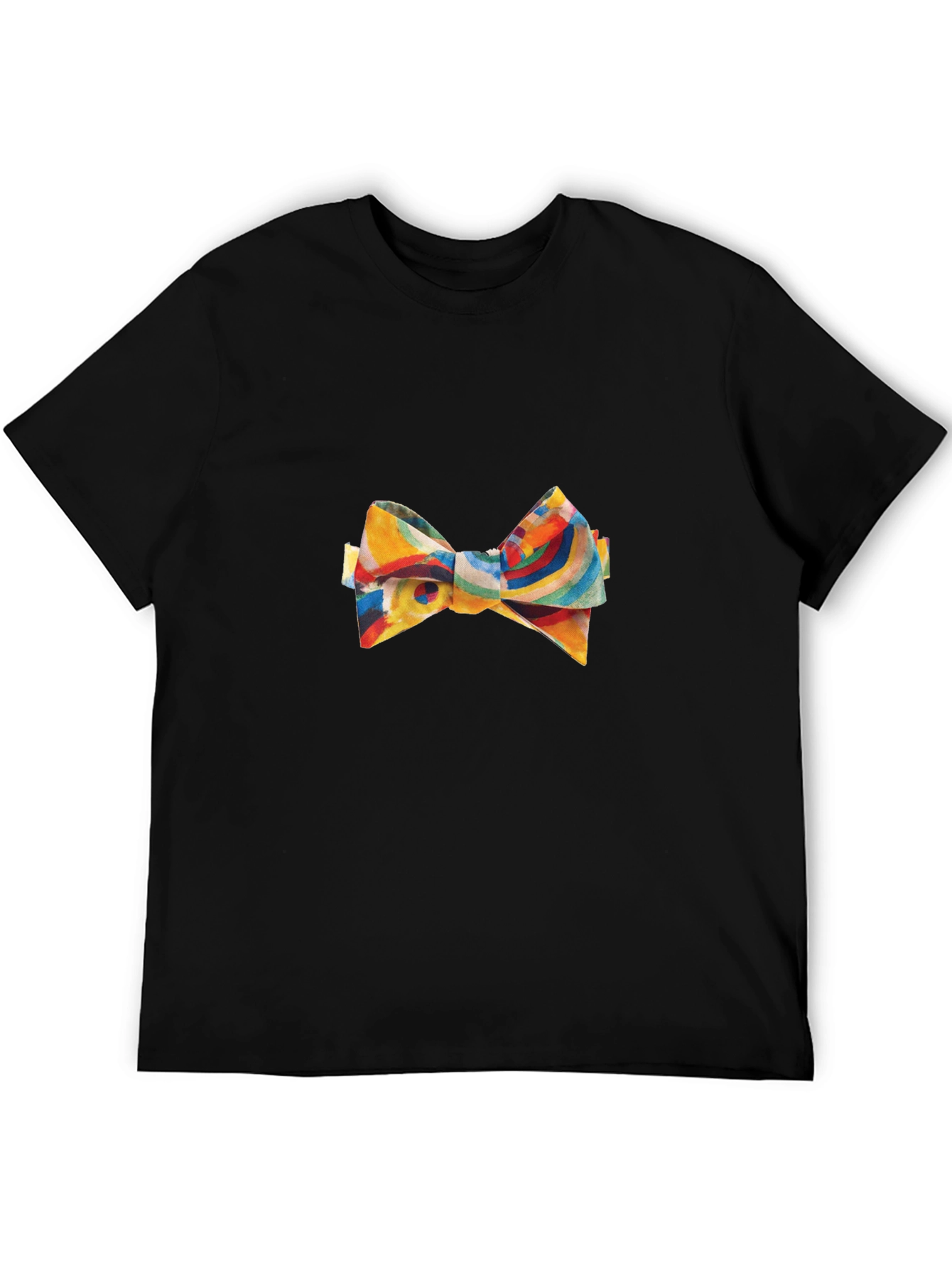 Abstract Bow Tie Graphic Black Tee