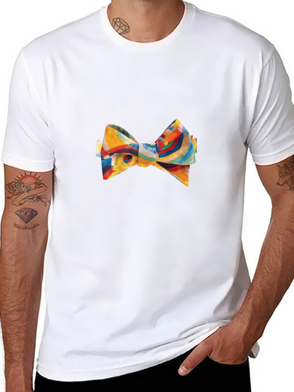 Abstract Bow Tie Graphic Black Tee