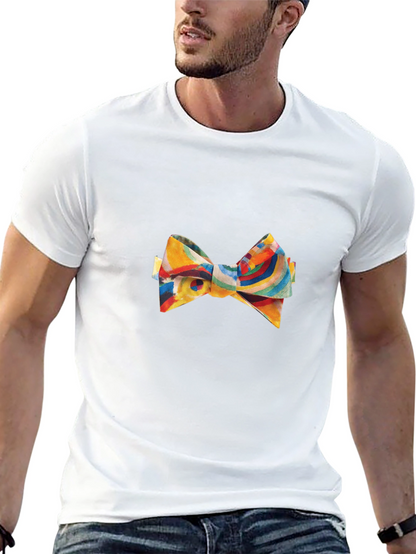 Abstract Bow Tie Graphic Black Tee