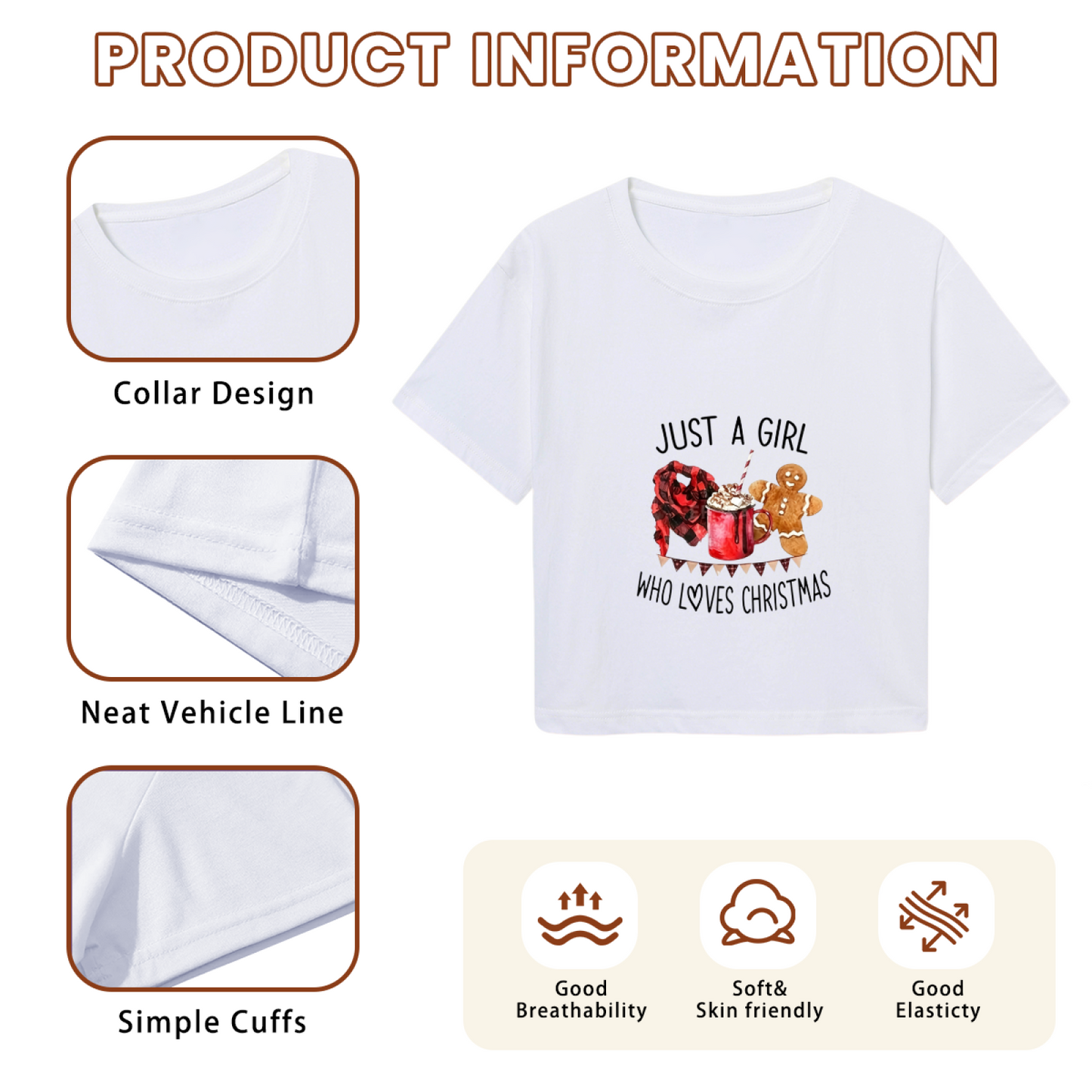 Just A Girl Who Loves Christmas Cozy Crop Tee
