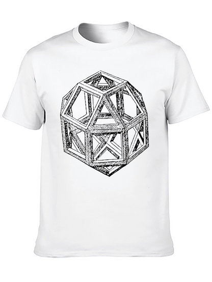 Geometric Icosahedron Graphic T-Shirt - Modern Design Tee