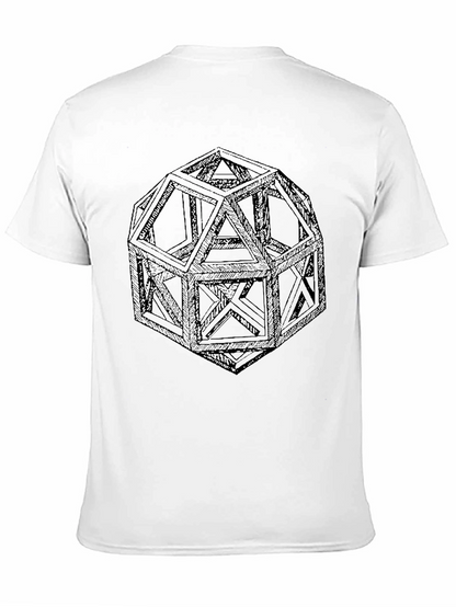 Geometric Icosahedron Graphic T-Shirt - Modern Design Tee