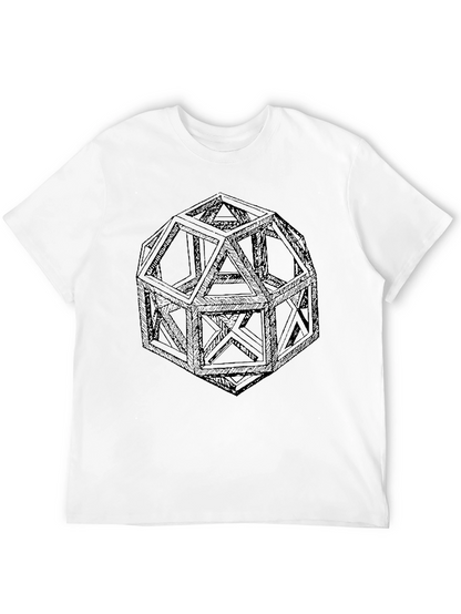 Geometric Icosahedron Graphic T-Shirt - Modern Design Tee