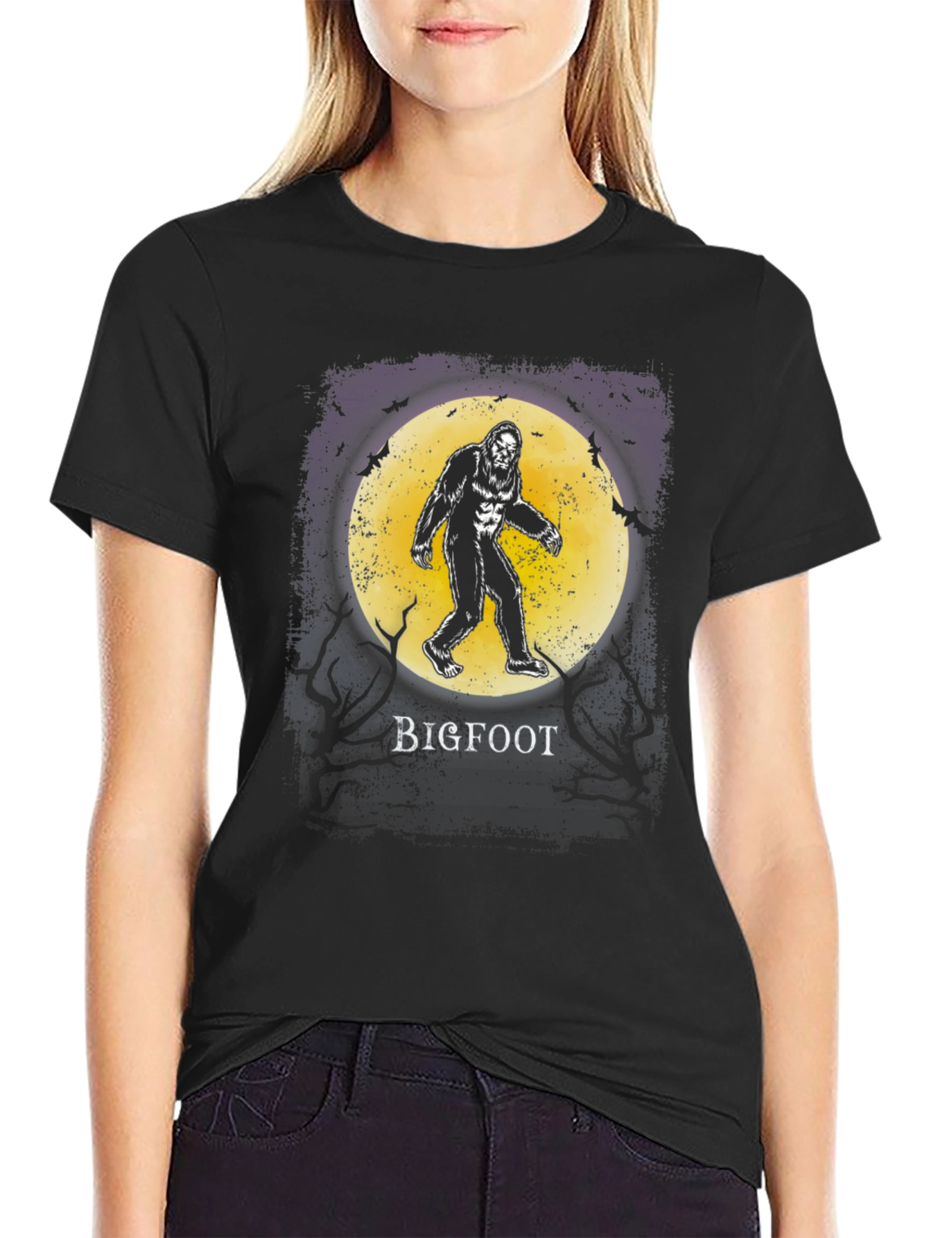 Bigfoot Moon Graphic T-Shirt