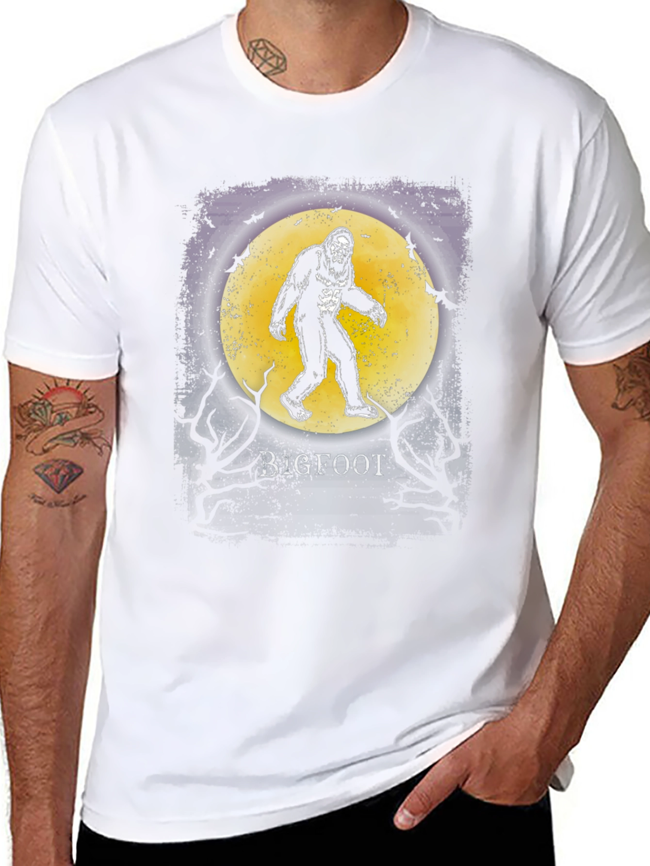 Bigfoot Moon Graphic T-Shirt