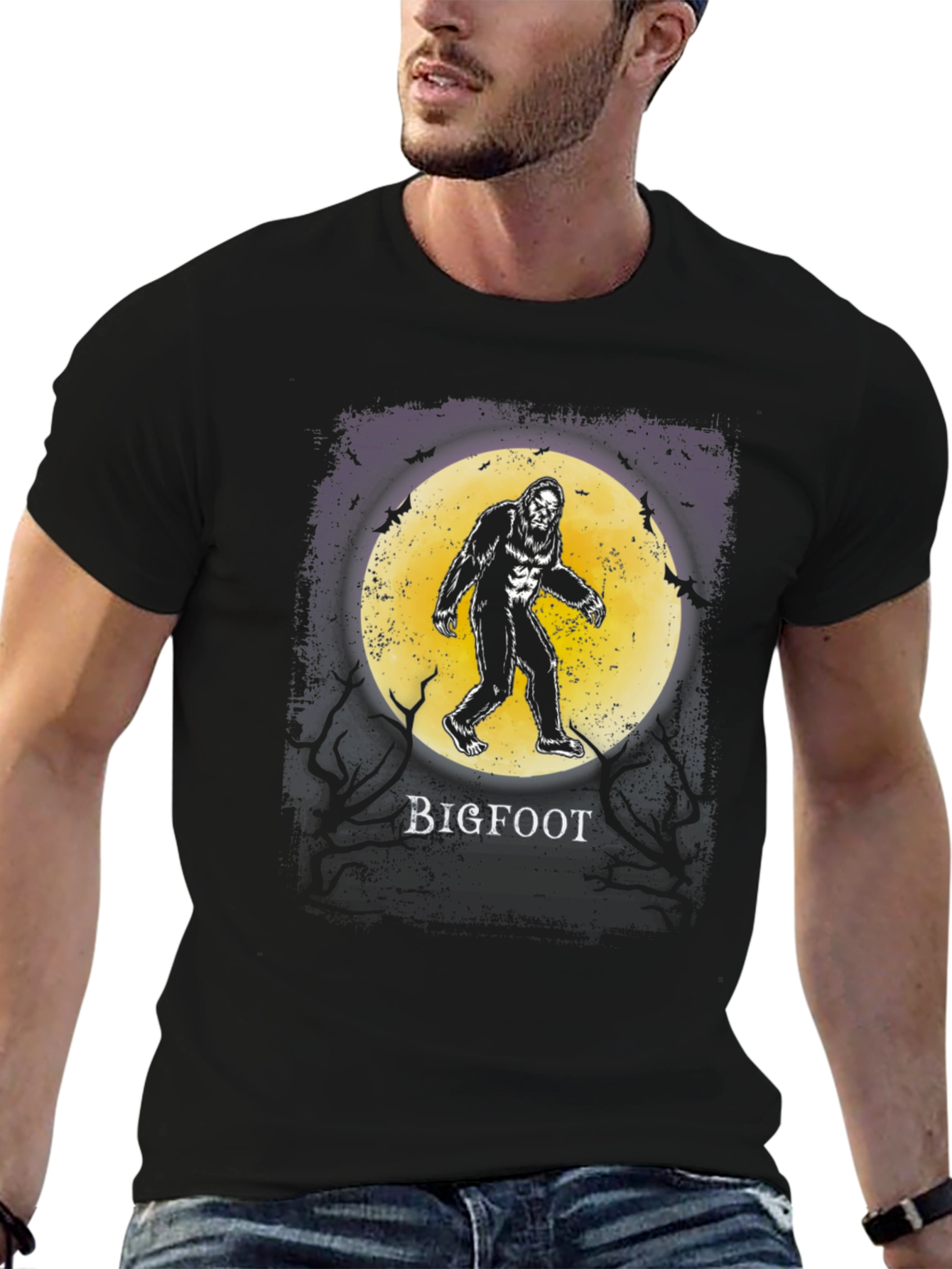 Bigfoot Moon Graphic T-Shirt