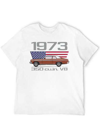 1973 Classic Car T-Shirt - V8 Engine Tee