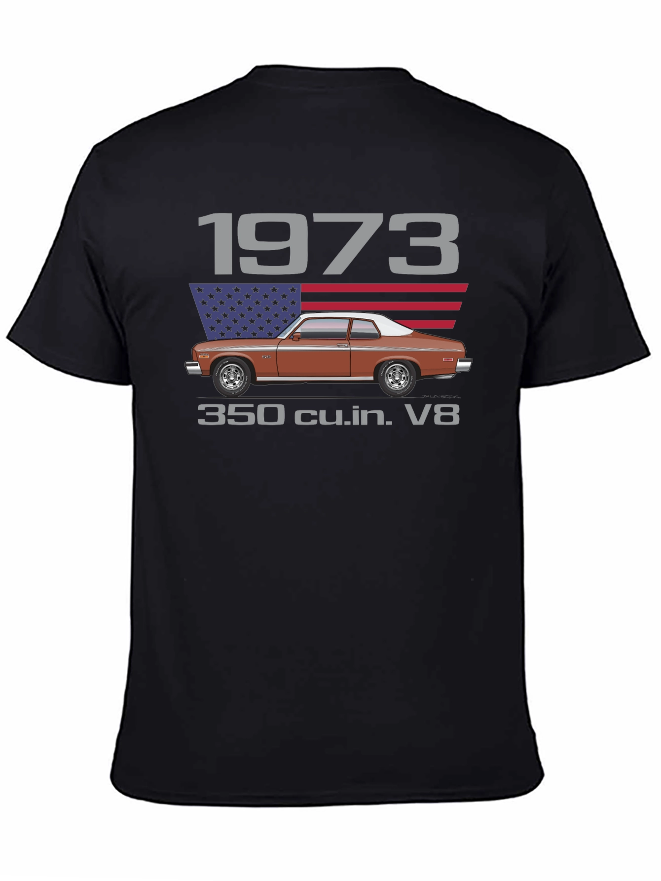 1973 Classic Car T-Shirt - V8 Engine Tee