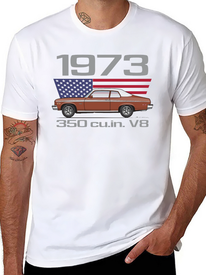 1973 Classic Car T-Shirt - V8 Engine Tee
