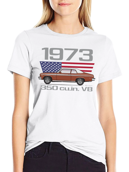 1973 Classic Car T-Shirt - V8 Engine Tee