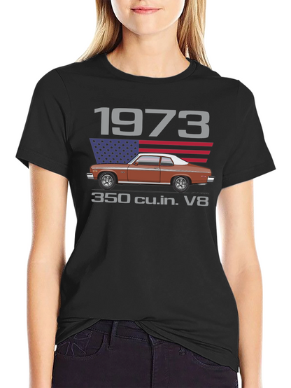 1973 Classic Car T-Shirt - V8 Engine Tee