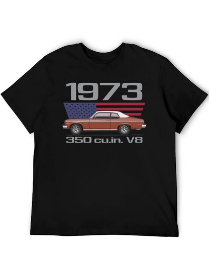 1973 Classic Car T-Shirt - V8 Engine Tee