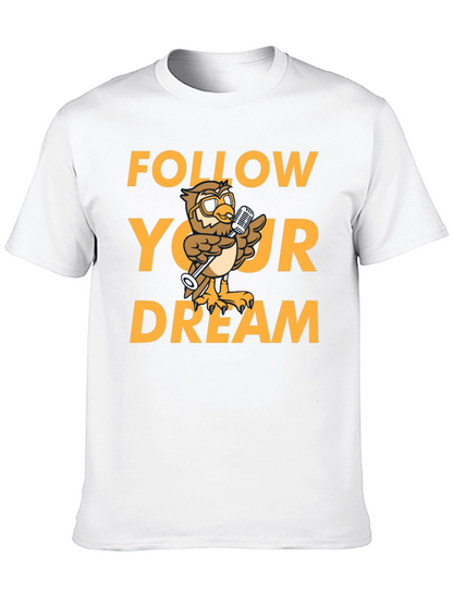 Follow Your Dream Owl Graphic Black T-Shirt