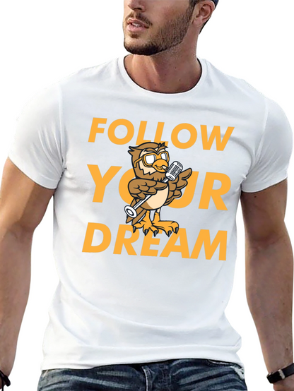Follow Your Dream Owl Graphic Black T-Shirt
